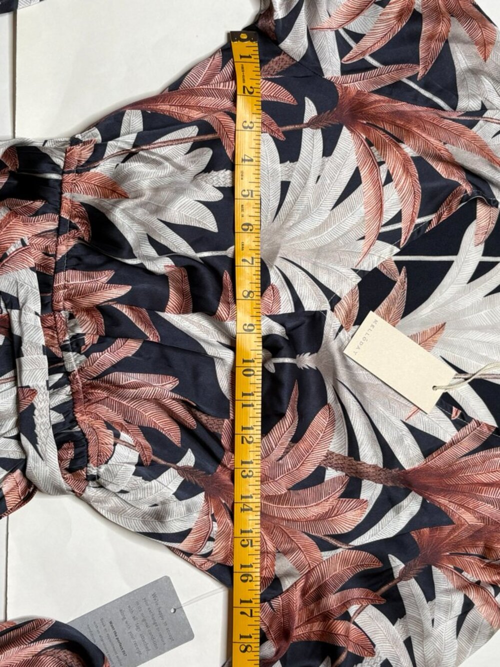Melloday Botanical Pleated Maxi Dress – Navy Multi – Small – NWT - Picture 4 of 15